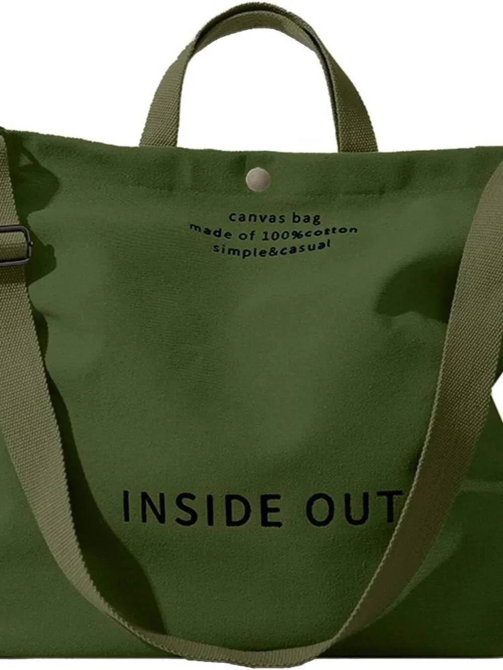 Canvas Tote Bag For Women inside out bag Crossbody Handbag with Adjustable Strap